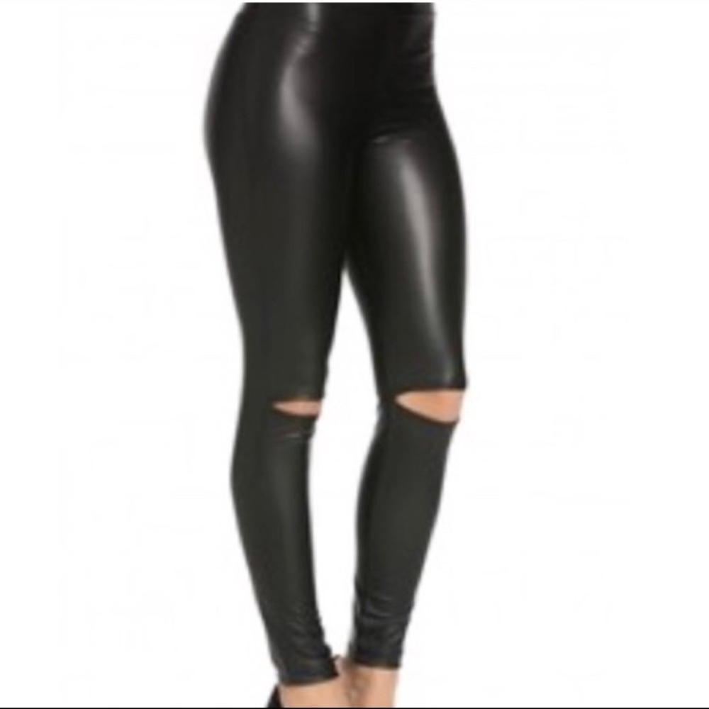 Pleather Stretch Leggings by DIVIDED
